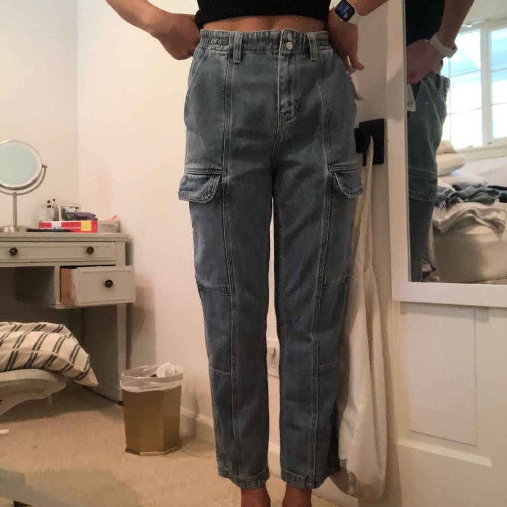 Blue wash PacSun Cargo jean pant